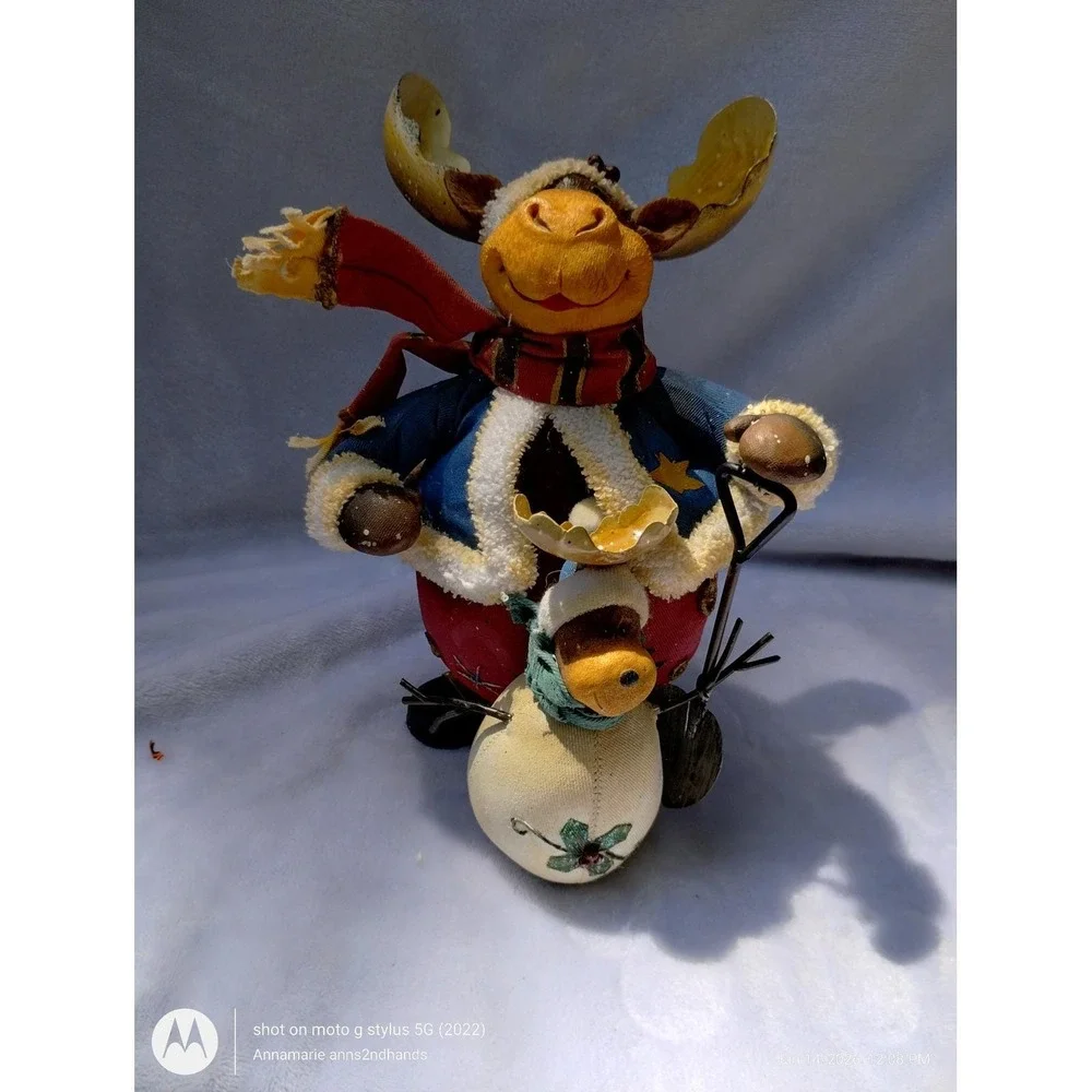 Grandeur Noel 2003 Christmas Moose Family 4 Pc Set Collector's Edition Vintage